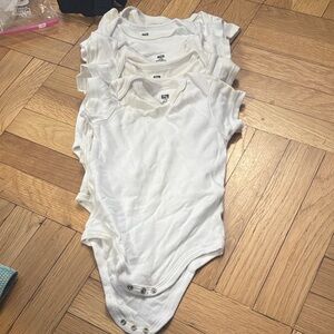 White Short-Sleeve Baby One-Piece Bodysuit - Pack